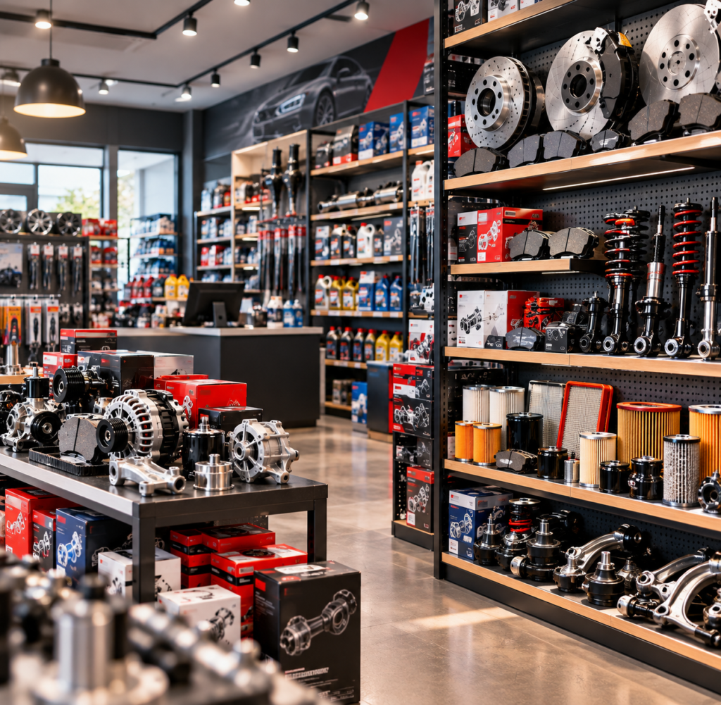 modern auto parts showroom